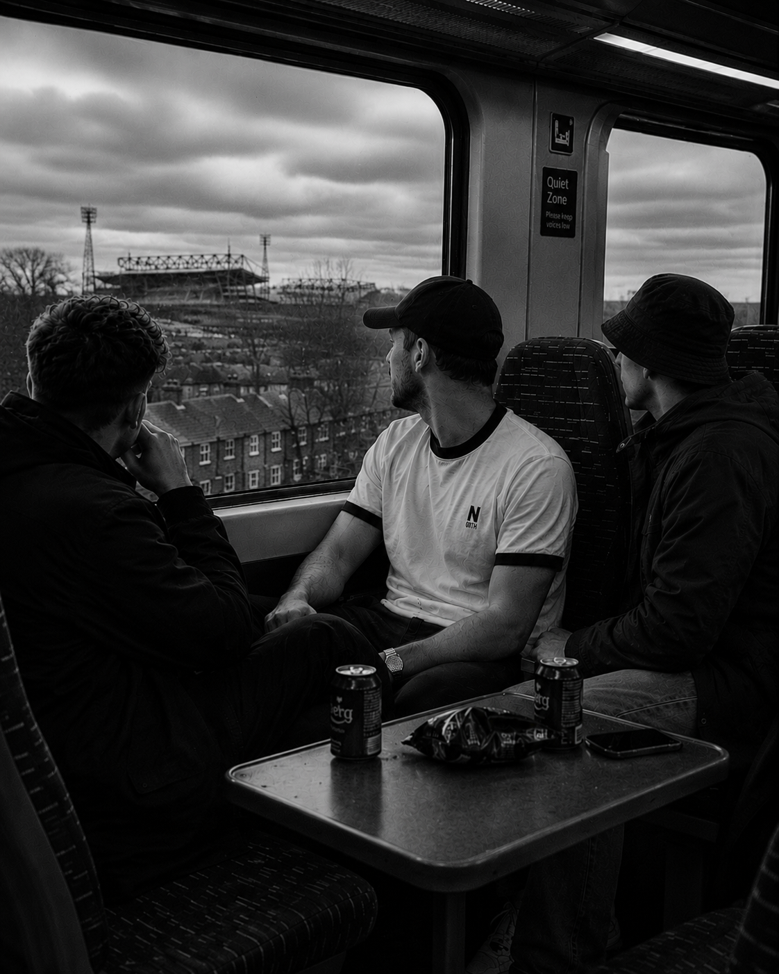 Friends travelling by train